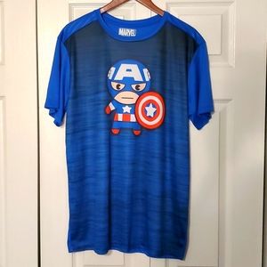 Marvel Tshirt, Blue,  Baby captain America.  Xl.